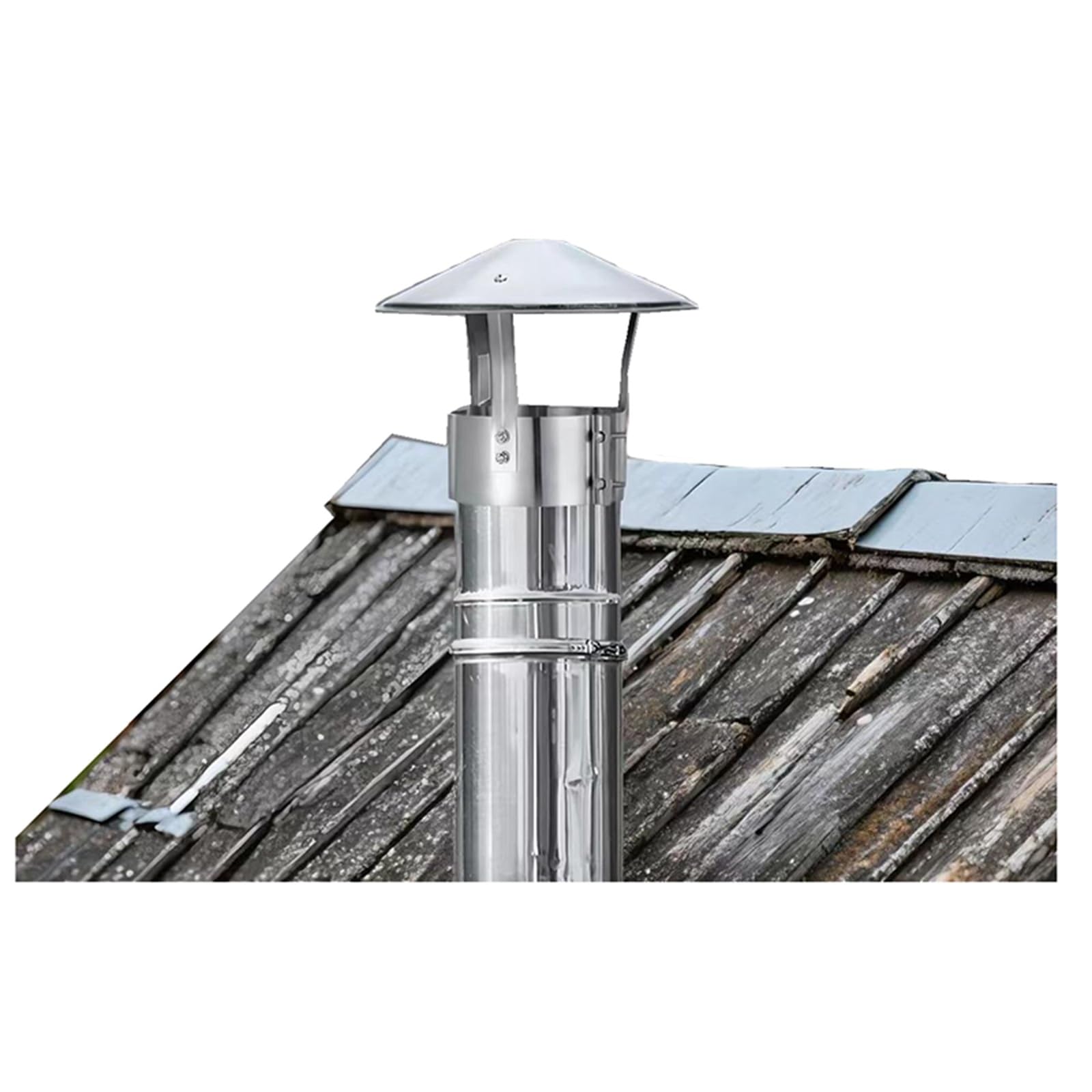 IGNVXMGKP Stainless Steel Chimney Rain Cap,Adjustable Windproof Roof Cover,Cone Top Chimney Cap,Long Service Life/Wide Adaptability,for Flue and Stove Vent(190mm/7.48in)