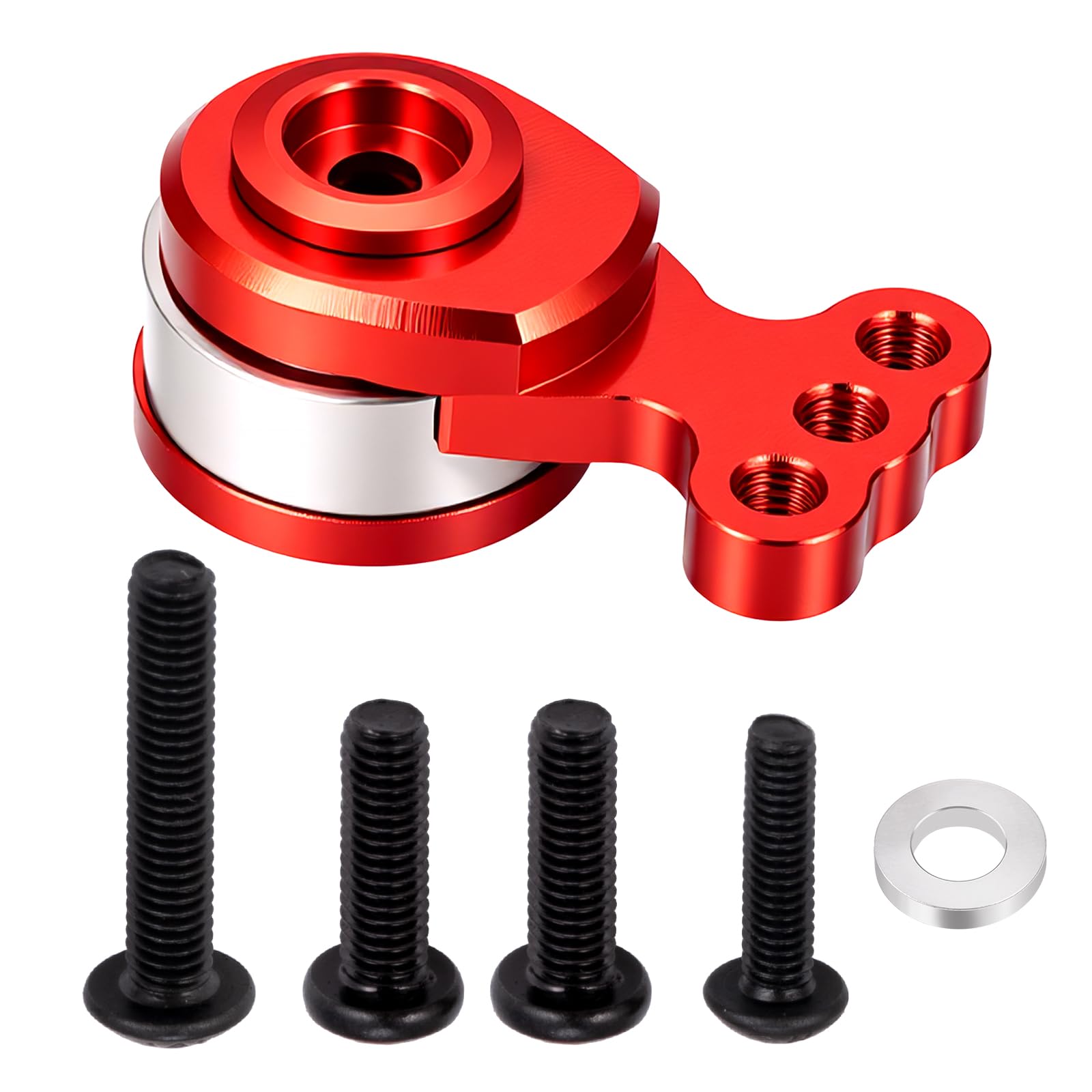 AXspeed Aluminum 25T Servo Saver Steering Replacement Parts for Tamiya TT02 TT-02 1:10 RC On Road Touring Cars (Red)