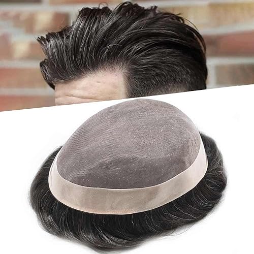 Toupee para hombres cabello humano real fino mono mens sistema de reemplazo de piezas de pelo para hombre tupé NPU postizos para hombres protesis
