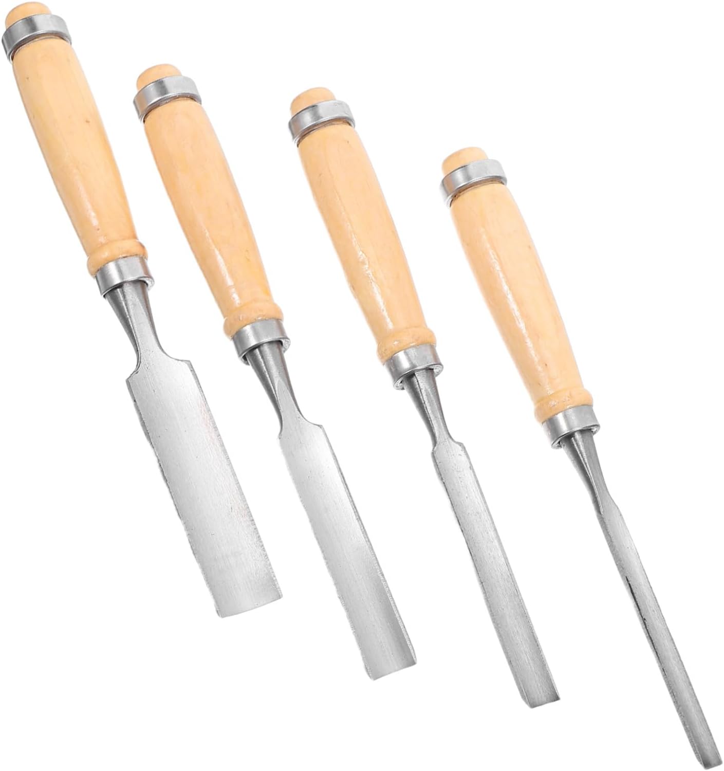 4pcs Wood Carving Chisel Set Semi-circle Gouge 6/12/18/24mm Woodworking Hand Tools for Sculpting Wax and Soap Crafting DIY Projects