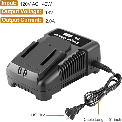 Miniatura 5 de ADVTRONICS Cargador rápido 18V R86092 para RIDGID 18V batería R840083 R840085 R840086 R840087 AC840085 AC840086 AC840087P AC840089