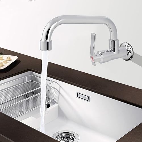 Grifo de cocina de montaje en pared, grifo de cocina extraíble G12 pulgadas, grifo de agua fría, grifo de fregadero de lavabo de lavado individual