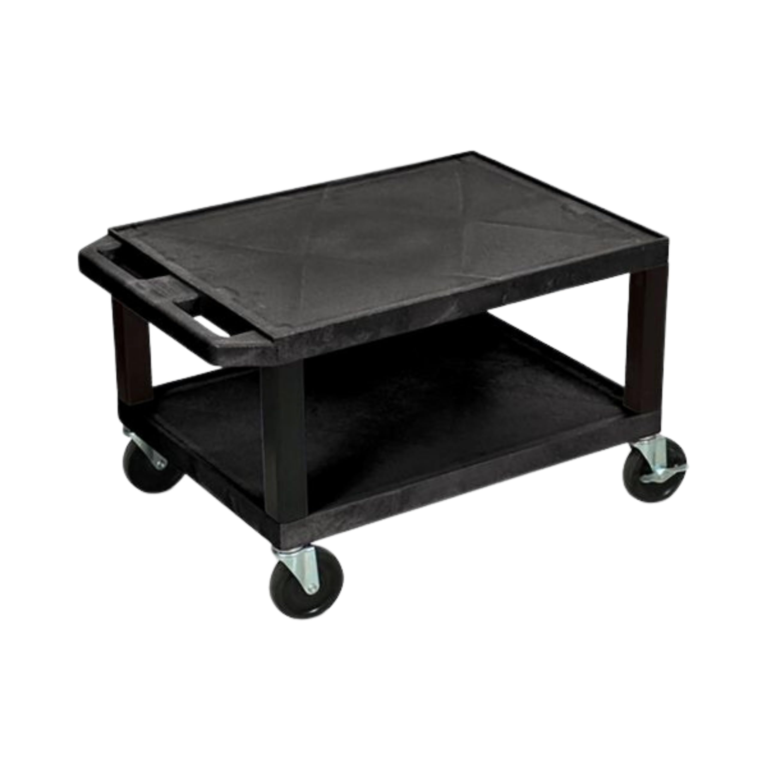 Luxor 373-WT16 16"H AV Cart - Two Shelves - Black Legs