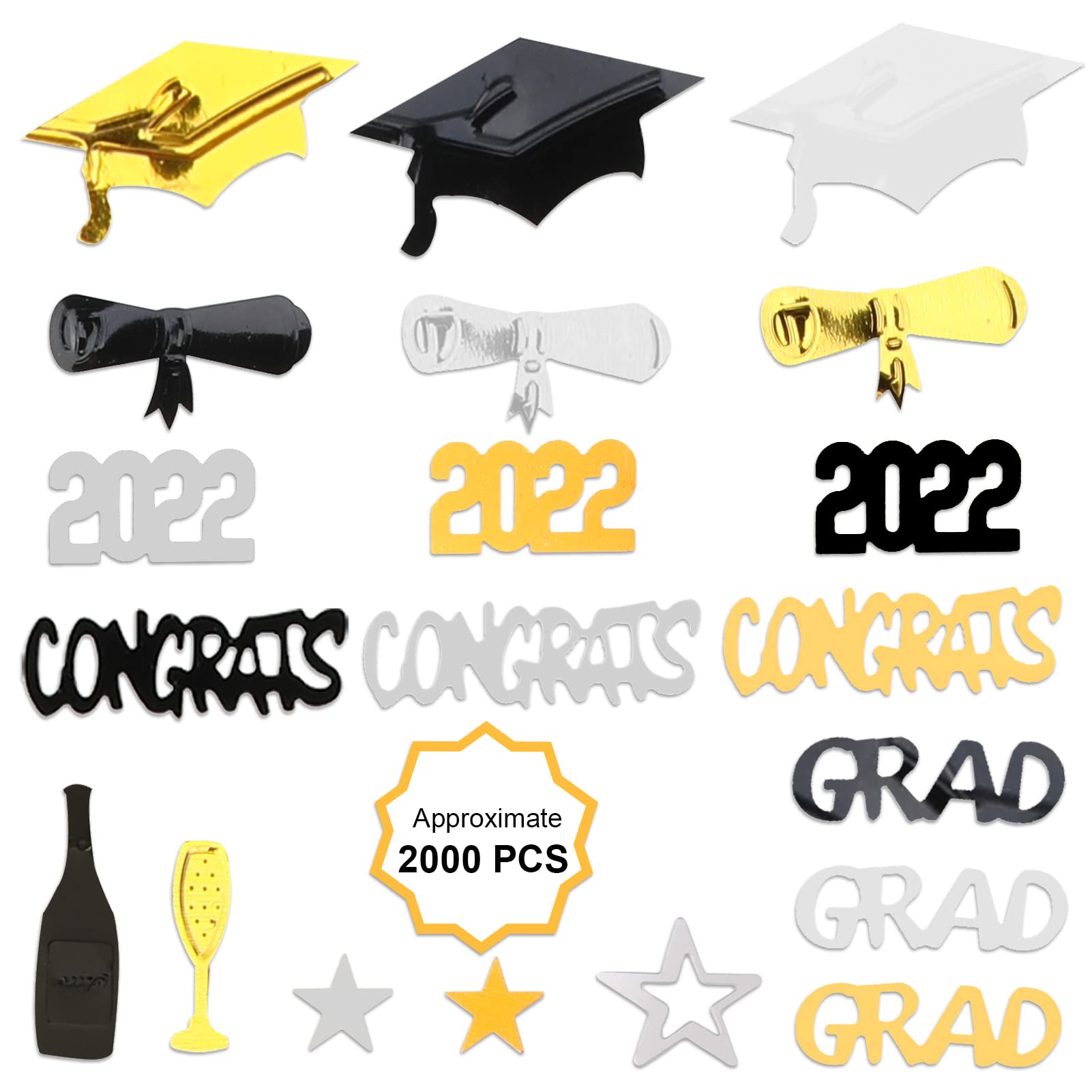 Konsait Graduation Confetti (2.2OZ) for Graduation Party Supplies