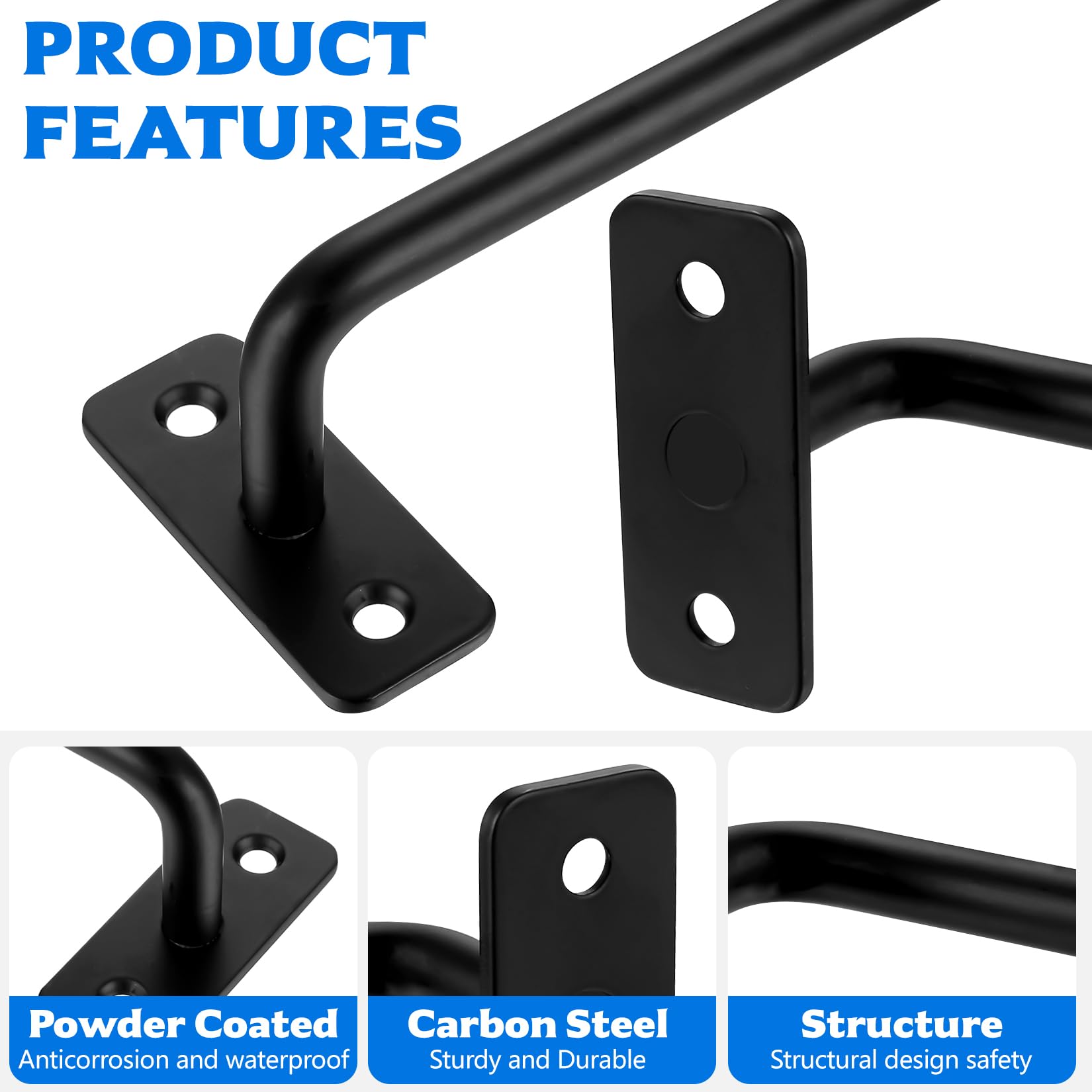 LiYiJiKeJi 2 Pcs Black Sliding Door Handles - Image 3
