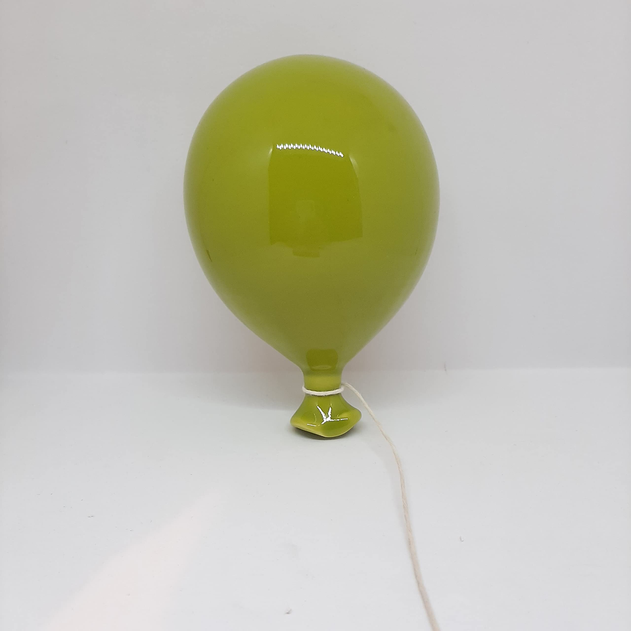 Palloncino in ceramica da appendere al muro, fatto a mano, artigianato, decorazione da parete, ideali per bomboniere (15 cm, ROSSO)