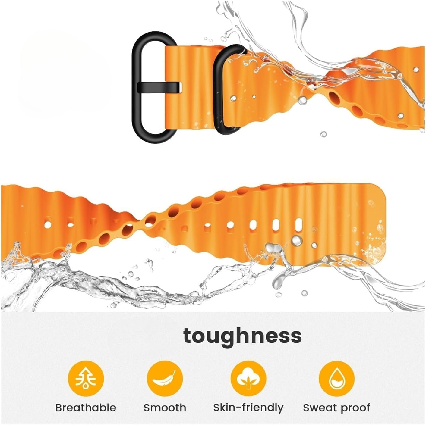 Wave Ocean クイックフィットシリコンブレスレット Garmin Fenix8 7 6 5リストバンド用