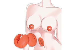 Orange Nipple Vibrator Stickers with 10 Vibration Modes for BDSM Women