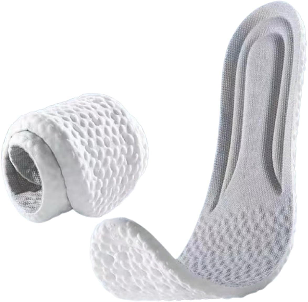 Sichumaria Elastic Shock Absorbing Height Increasing Sports Shoe Insoles for Men and Women Cuttable Soft Breathable Honeycomb Orthotic Replacement Inserts Insoles(27cm/10.6in,Gray)