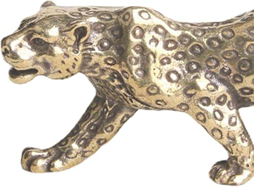 Miniatura 3 de Milageto Estatuas de leopardo en miniatura, estatuilla de guepardo, estatuilla de cobre, escultura de animal antiguo para el hogar, oficina,