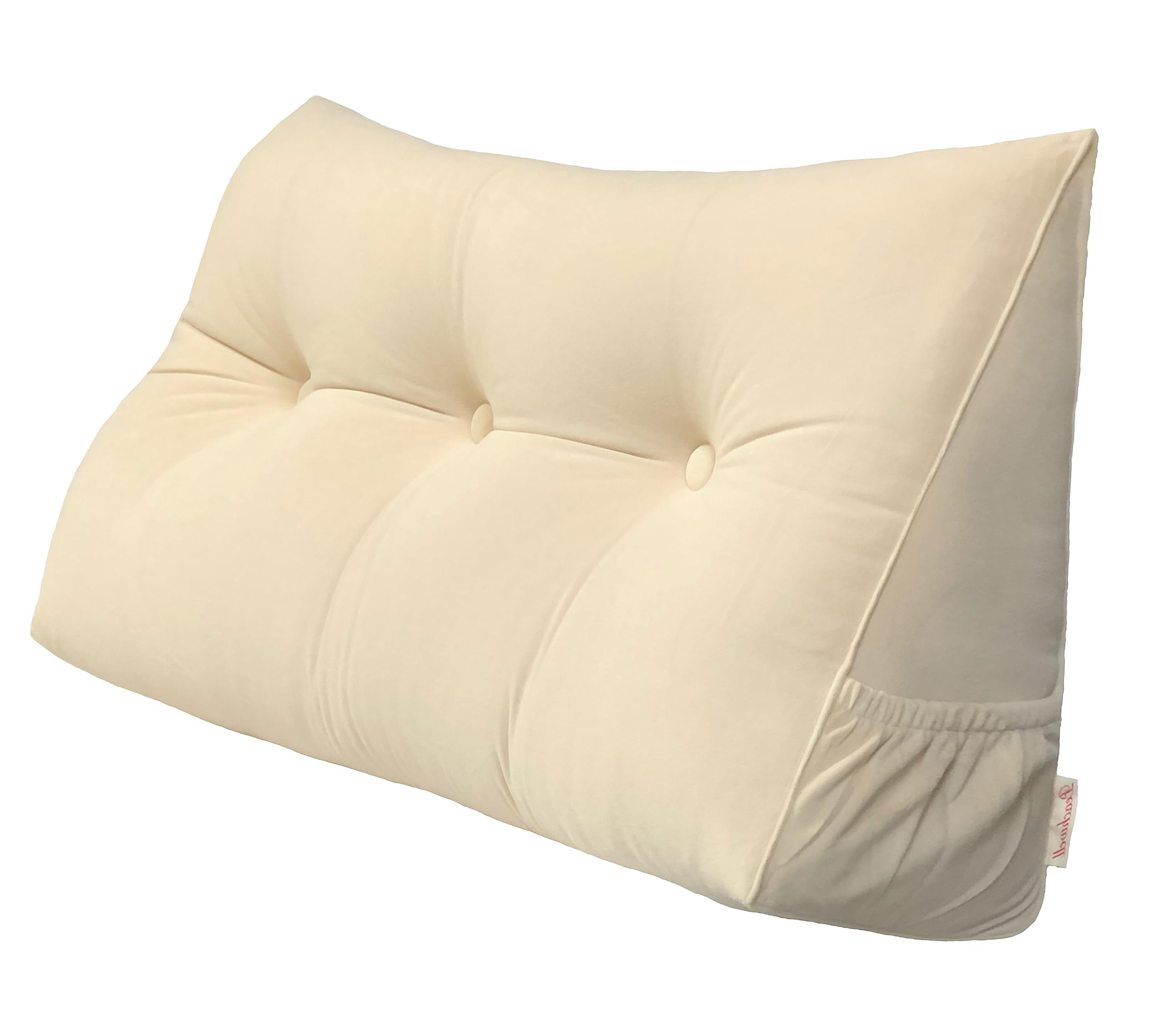 Peachwell Triangular Reading Bed Rest Pillow Large Bolster Cushion Headboard Backrest Wedge Pillow with Removable Cover and Two Large Side Pockets (