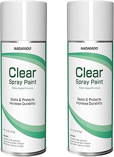 NADAMOO Silicone Modified Acrylic Clear Coat Protective Finish for Metal, Wood, Plastic, Marble - UV Resistant, Waterproof Sealer & Coating for Outdoor Furniture, Automotive, Crafts - 2 Cans, Semi-Gloss