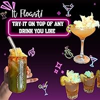 Vista 4 de Lupy Lups! Algodón de azúcar de piña con chile Chamoy, tamaño familiar, bolsa grande de 5 onzas, adorno para bebidas, cócteles de margaritas, piñata