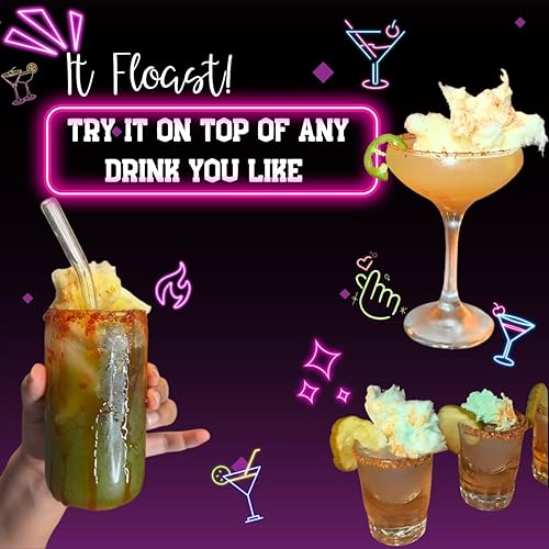 Miniatura 4 de Lupy Lups! Algodón de azúcar de piña con chile Chamoy, tamaño familiar, bolsa grande de 5 onzas, adorno para bebidas, cócteles de margaritas, piñata