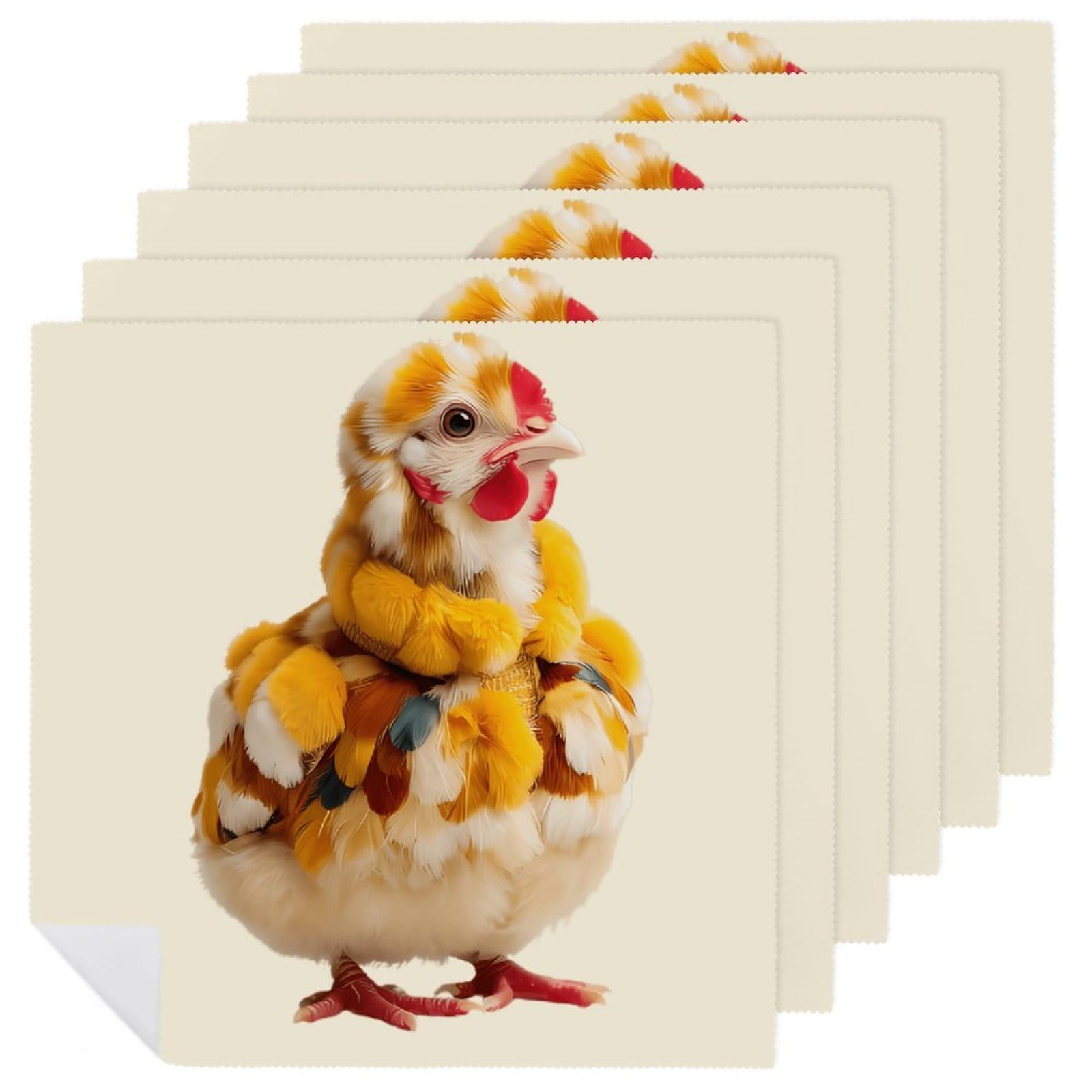 Servilletas reutilizables de mesa para restaurantes y bodas con diseño cuadrado de pollo