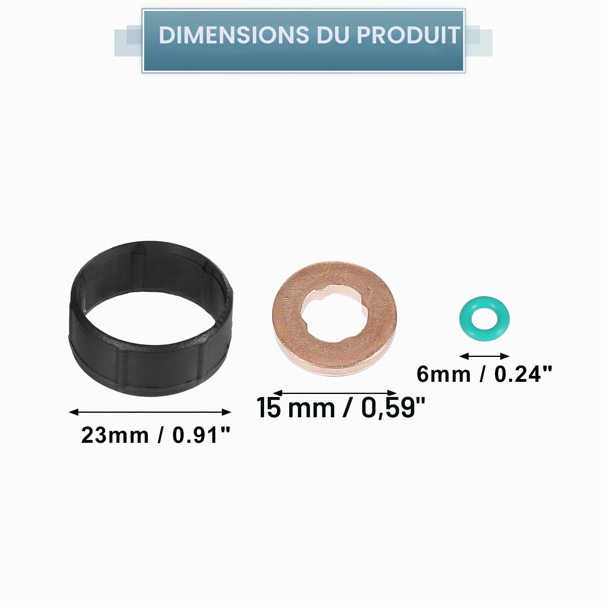 X AUTOHAUX Kit De Réparation Injecteur Diesel Pour Ford Fusion 02-12 1pc | Metal, Caoutchouc, Gold, Black, Green, Pièces:1204698, Pour Citroen C3 02-18, Pour Peugeot 207 06-12