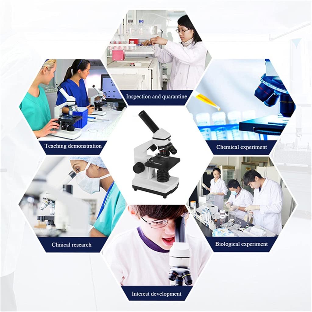 64X-640X profesjonalny mikroskop biologiczny w górę/w dół LED mikroskop monokularowy dla studentów dzieci edukacja ze zjeżdżalniami