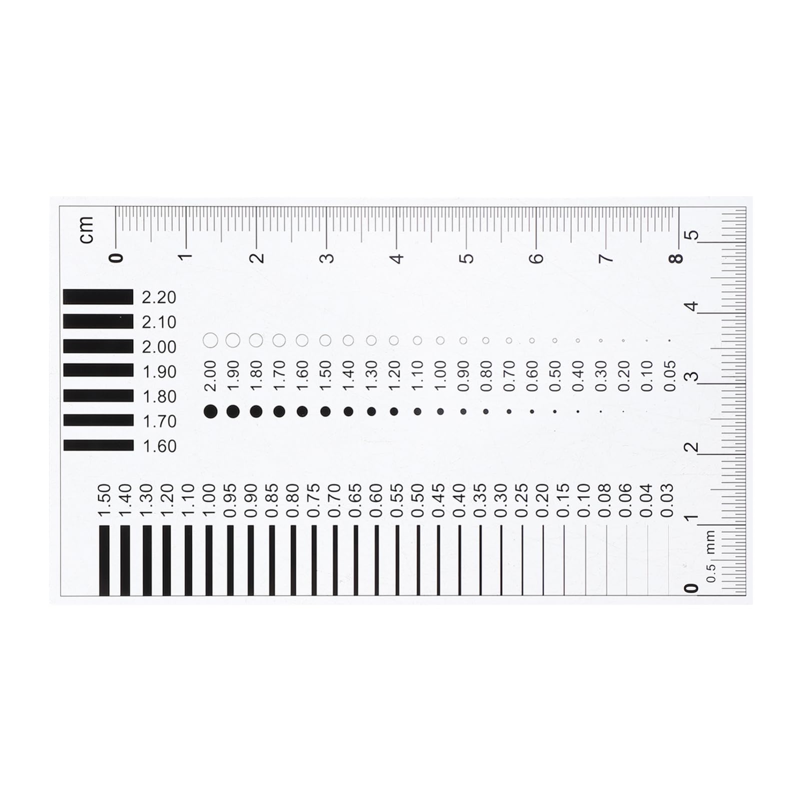 NAMOARLY High Precision Diameter Measurement Tool Transparency Defect Chart Ruler Crack Gauge for Accurate Estimation Professional Applications