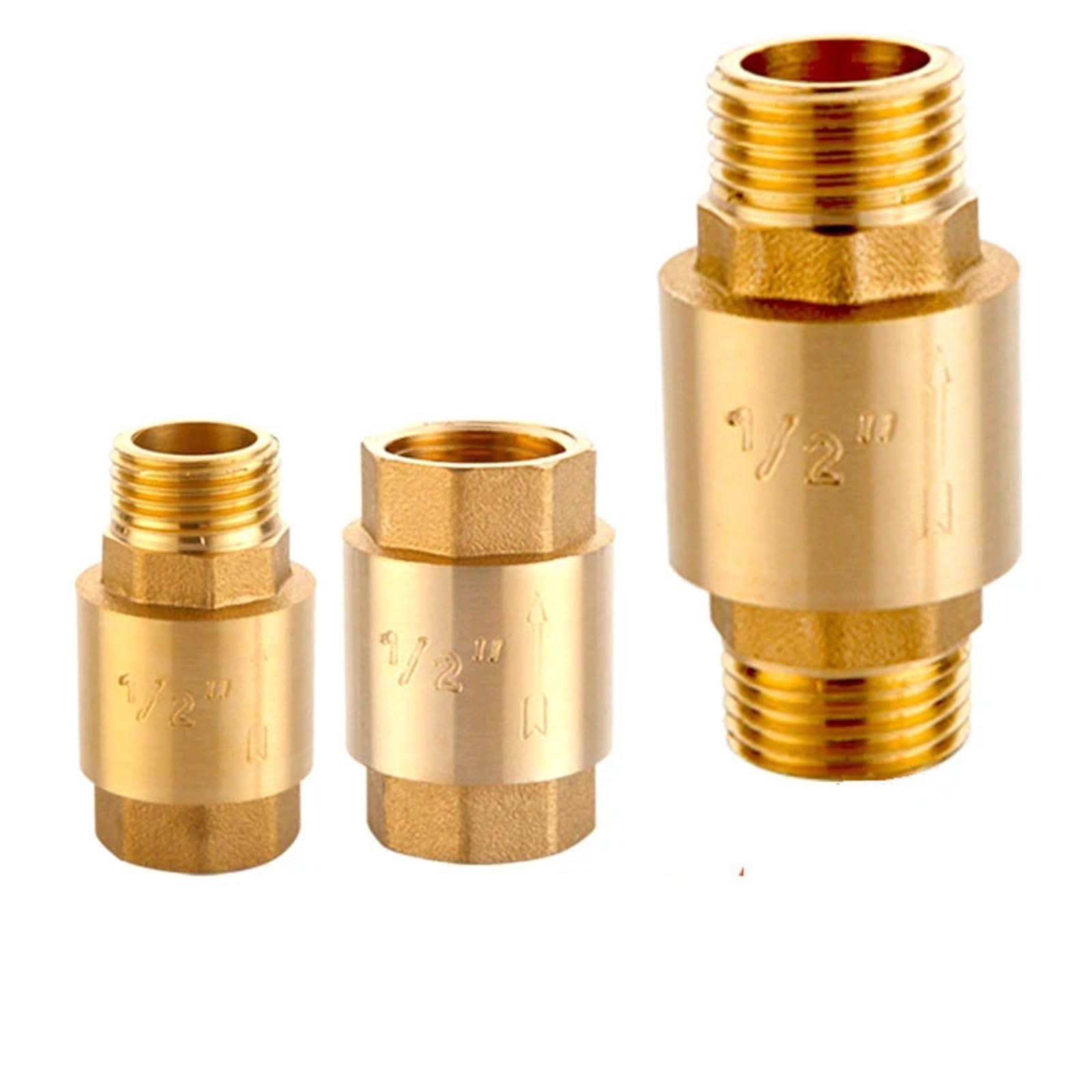 Brass Vertical Spring Check Valve 1 Way Non-Return Valve(Male to Male,1")