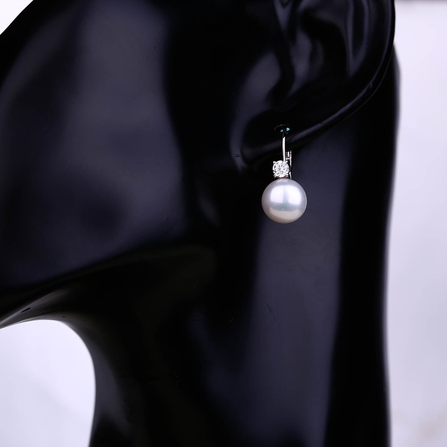 JO WISDOM Perlenohrringe Silber 925 Damen,echt Süßwasserperle Ohrringe mit 8mm / 10mm Perlen und Zirkonia,Schmuck für Frauen