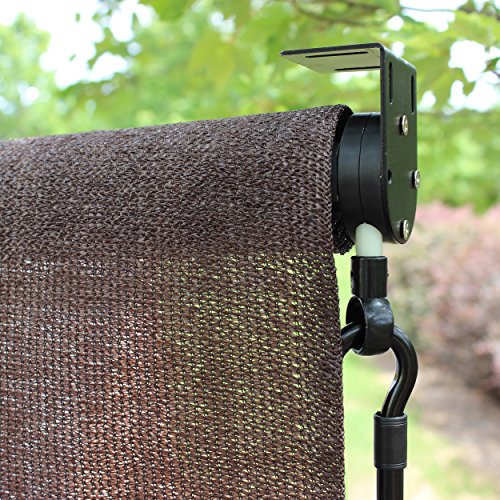 Radiance 0371696 Cordless Exterior Crank Operated Solar Shade, Coconut Brown, 96-Inch High By 72-Inch Wide #TOP4