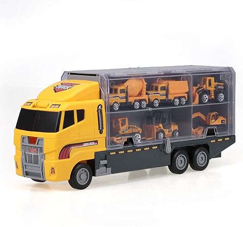 Amazon Kkmoom 建設車両セット 車おもちゃ フォークリフトブルドーザー ロードローラー ミキサートラック ダンプトラック 工事現場 収納車 模型 モデルカー 子ども 男 建設車両 おもちゃ