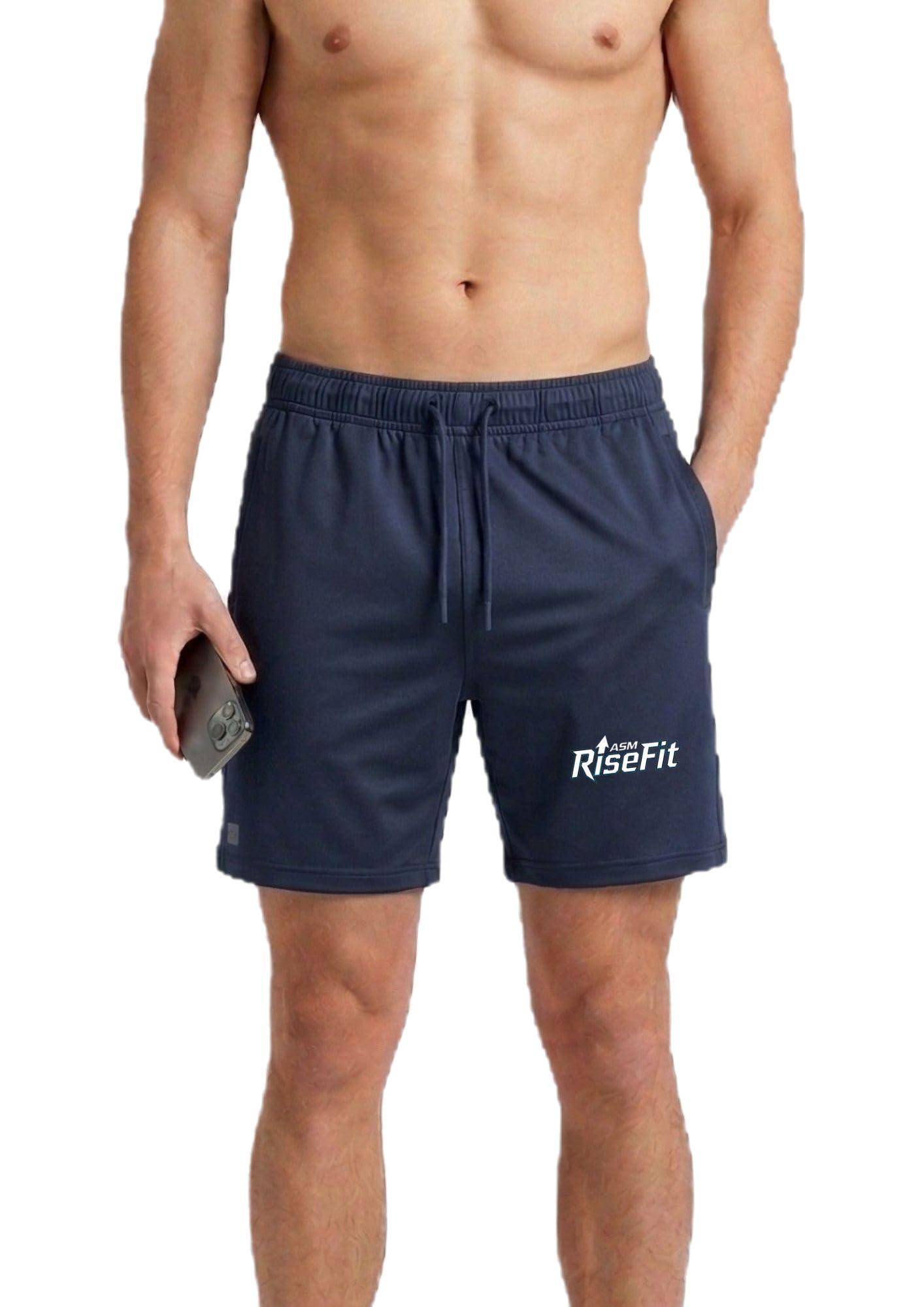 asm risefit Men Sports Shorts | Quick Dry Stretch Gym Running Shorts | Lightweight Activewear with Zip Pockets-picture-12