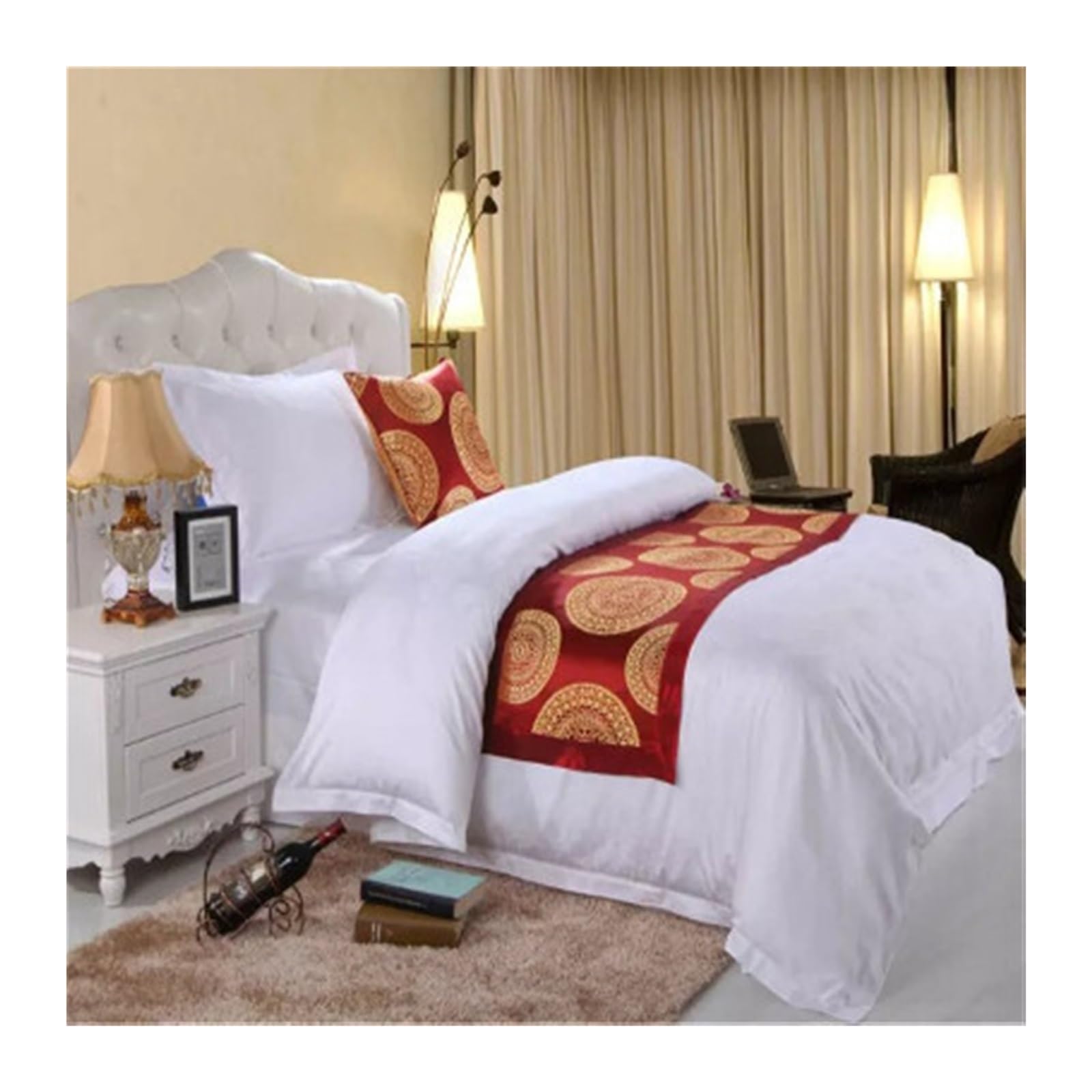 SHENJMAI Bed Runner Bed Flag Ornament Nice Wedding Bedding Decoration Runner(C,50x160cm)