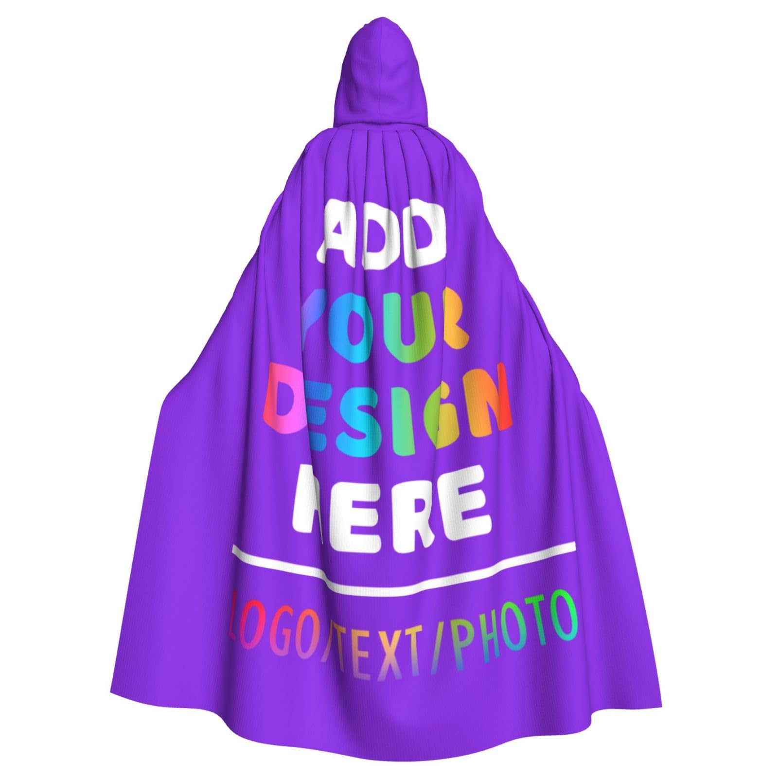 Custom Cape Personalised Black Cloak Add Your Text Logo Photo Custom Halloween Costumes Adult Cape With Hood Add Image Personalised Funny Gifts for Him Her Couple Friend, Masquerade Wedding Party
