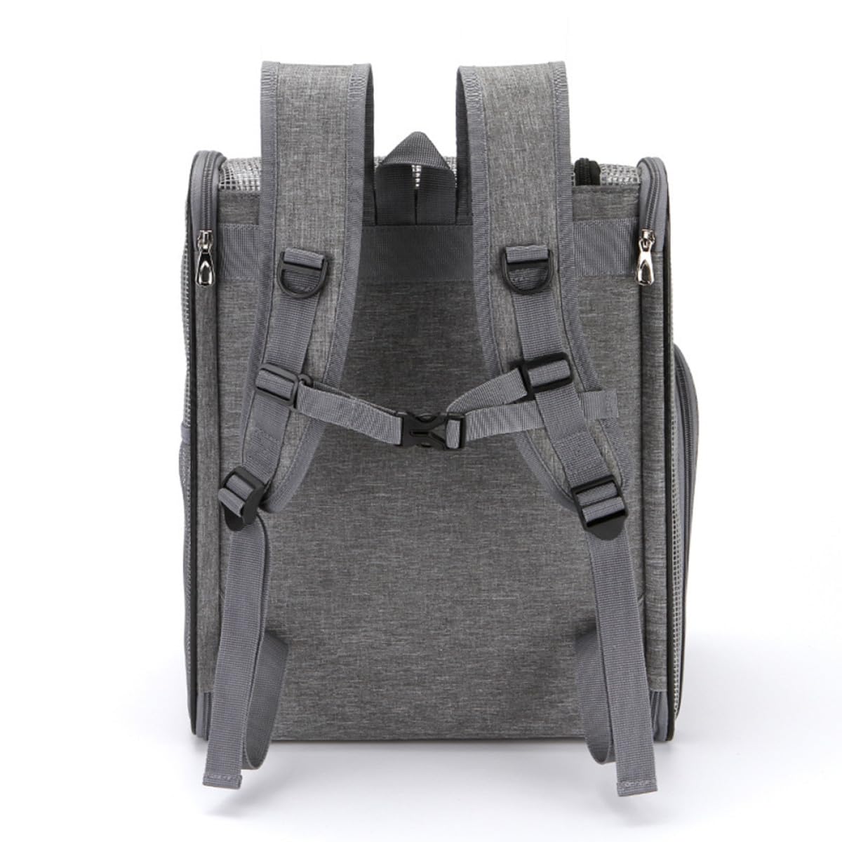 Homoyoyo Mochila para Mascotas Negra Tamaño L Mochila Bandolera Transpirable de Malla Portátil para Gatos y Perros hasta 15 Kg Ventana Enrollable para Ventilación y Correa Acolchada
