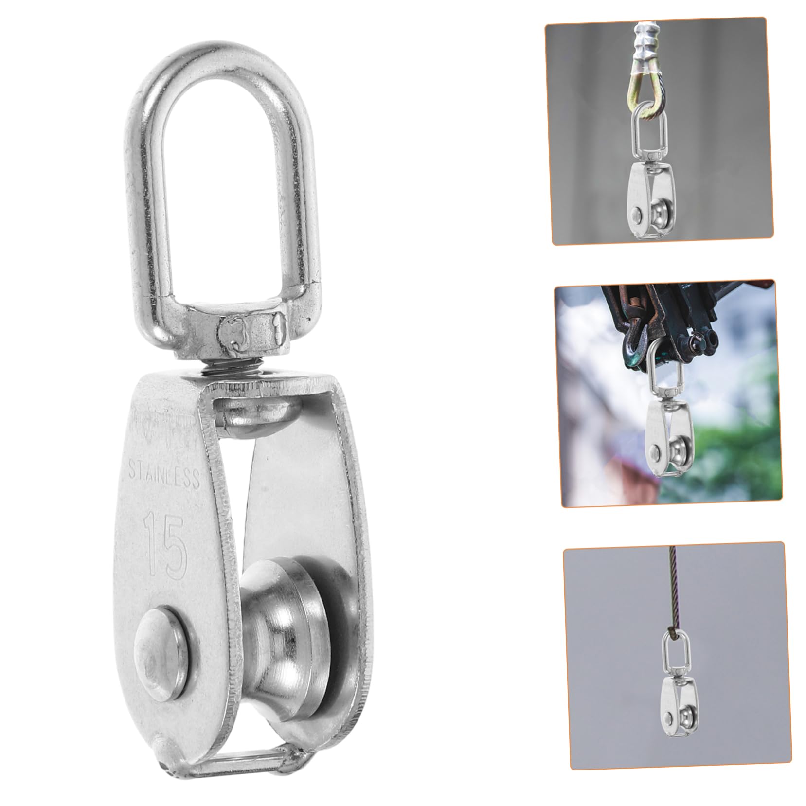 Juego de 10 poleas M15 de acero inoxidable, poleas de cable y cuerda suaves para elevación industrial, soluciones de elevación versátiles para uso en Estados Unidos, duraderas y resistentes a la