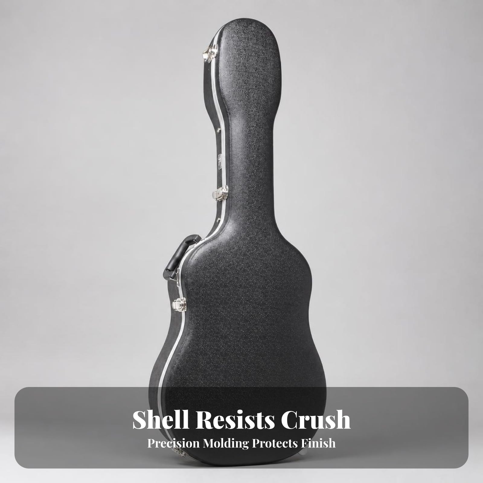 Custodia Rigida per Chitarra Robusto, Custodia Per Chitarra Folk Da 40/41 Pollici In Legno E Pelle PU, Nera
