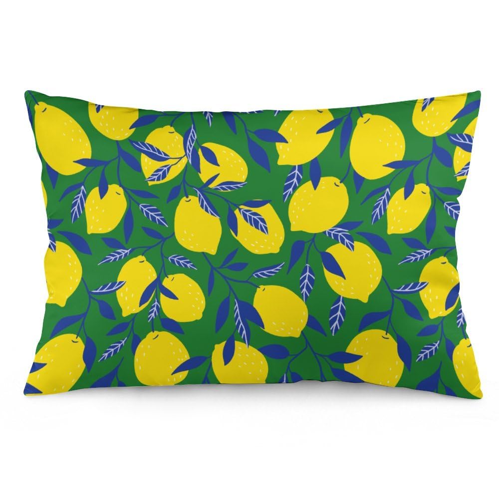 NIBABAEU Cushion Covers 1 PCs Tropical Lemons Fruit Decorative Throw Pillow Covers 16x24inches (40x60cm) Soft Polyester Pillow Cases Rectangular Pillowcases