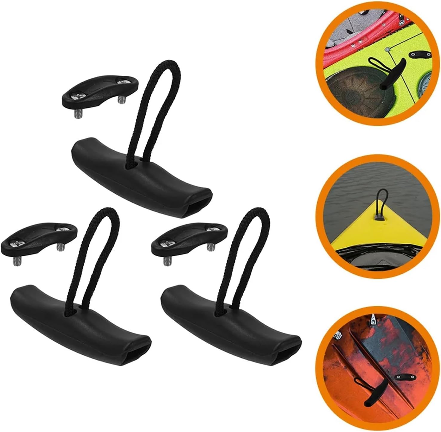Kayak Handles 10Pcs Universal Kayak Handle Kayaks Cup Holder Plastic Inflatable Drain Plug Kits for Portable Boats