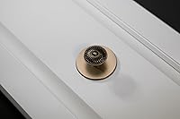 Vista 3 de trust4care 15-Pack Antique Brass Kitchen Cabinet Knobs Pulls, Zinc Weathered Brass Round Dresser Drawer Knobs with Sunburst Pattern, Vintage