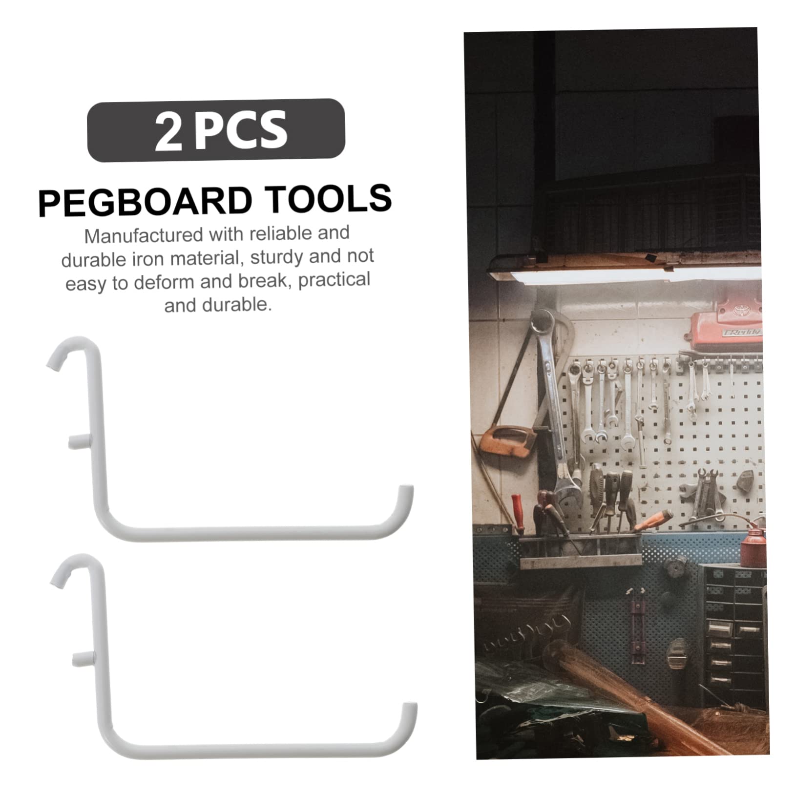 SOESFOUFU 2sets Workbench Pegboard Hooks Display Shelves Retail Item Holders Supermarket Shelf Hooks Iron Material Space Saver 2pcs*2