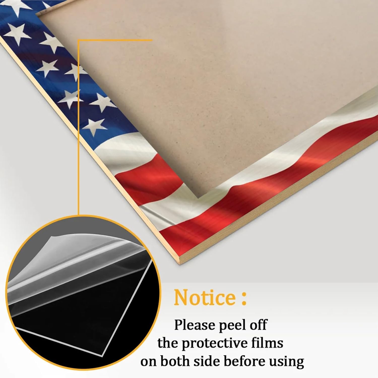 American Usa Flag 8x10 Horizontal Picture Frame, 8x10 Wood Photo Frames Tabletop Display or Wall Mounting for Gallery Offices Home Decor Gift or Vertical Self Standing