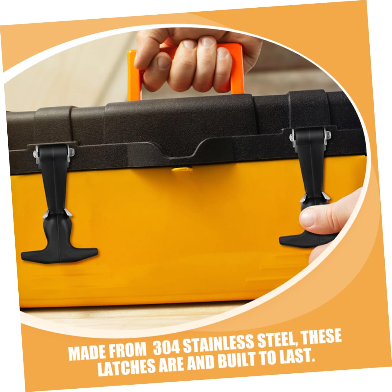 ARTIBETTER 4pcs T-Handle Draw Latches for Tool Box Boat Golf Cart Cooler Stainless Steel Buckle Rubber Latch Flexlatch