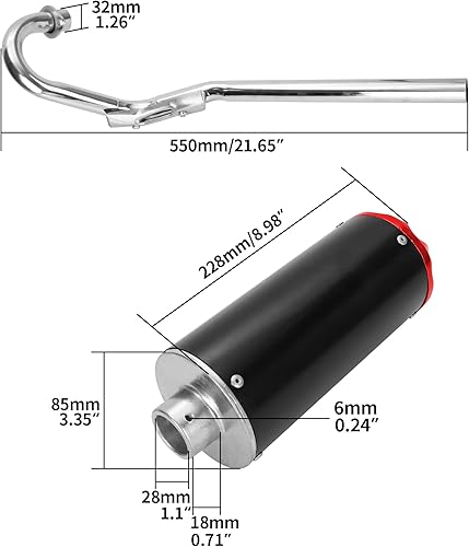 Miniatura 8 de Big Bore - Silenciador de escape de 1.102 in para CRF50 XR50 70cc 110cc 125cc SDG SSR Taotao Atomik Thumpstar Roketa Coolster Chinese Dirt Pit Bike