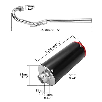Amazon.com: 28mm Exhaust Muffler Silencer Pipe Assembly for