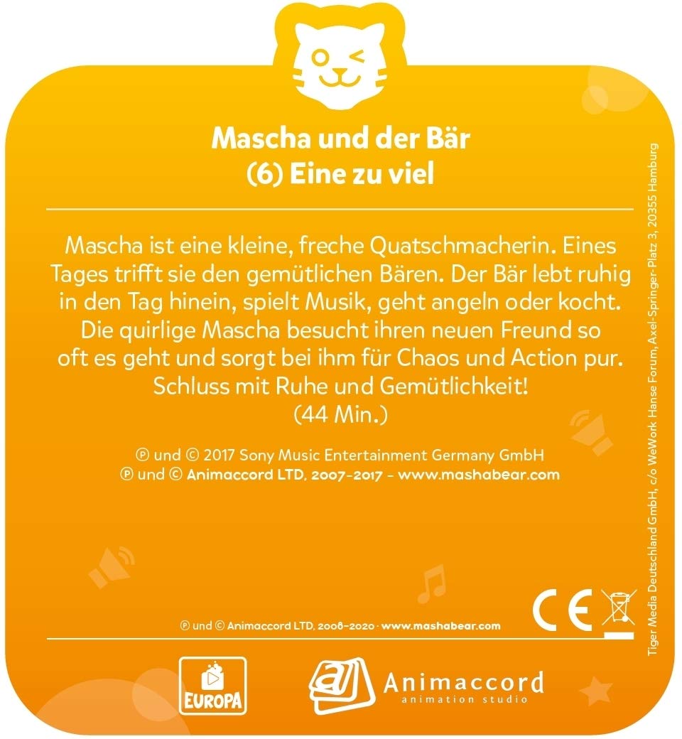 Tigercard „Mascha Und Der Bär Folge 6“ – Hörspiel Für Tigerbox TOUCH, Kindermedien Zum Anfassen