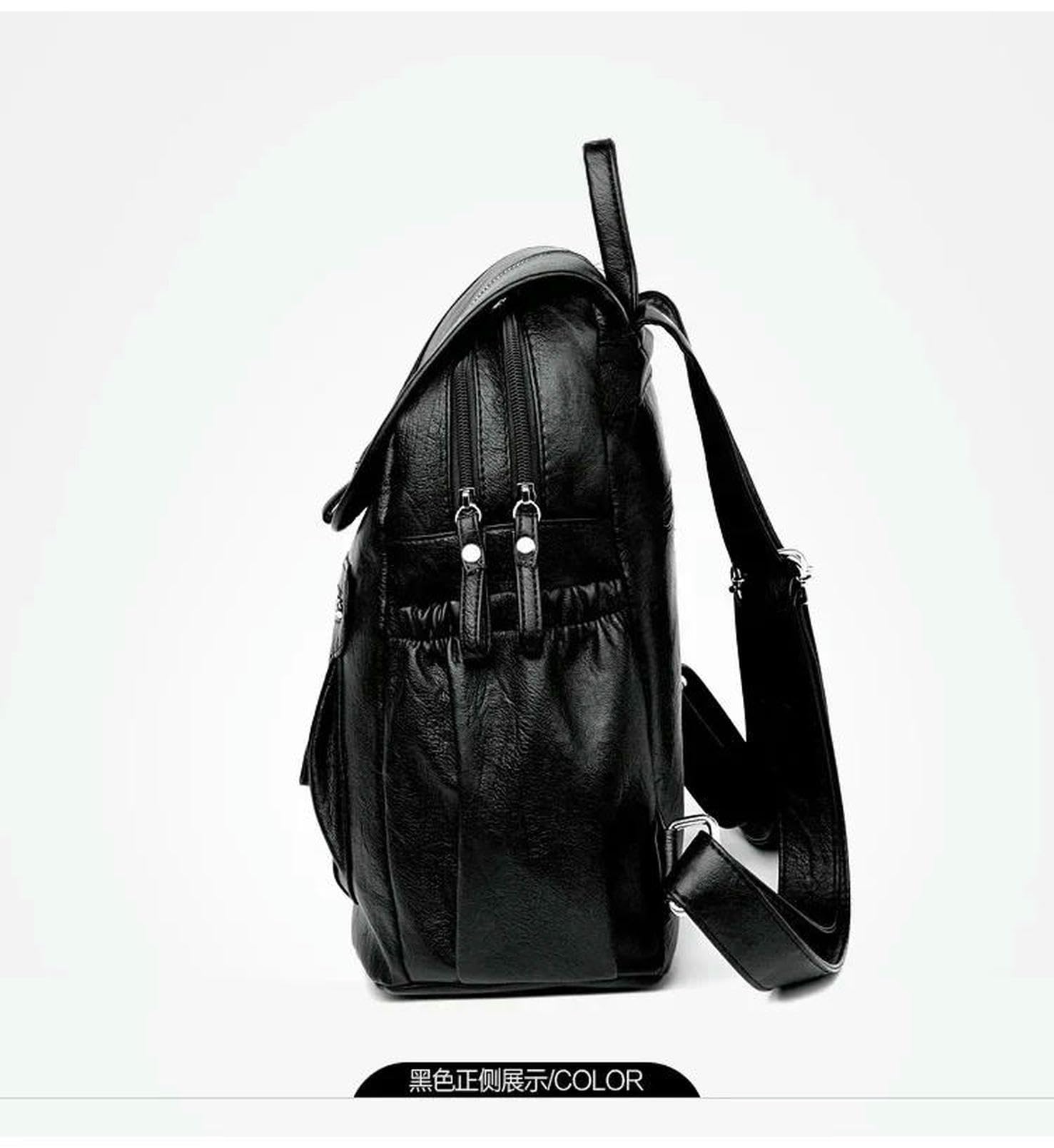 Zaino Porta pc Donne Zaini Vintage per Spalle Femminile da Viaggio Donna Ragazze Ragazze-Nero
