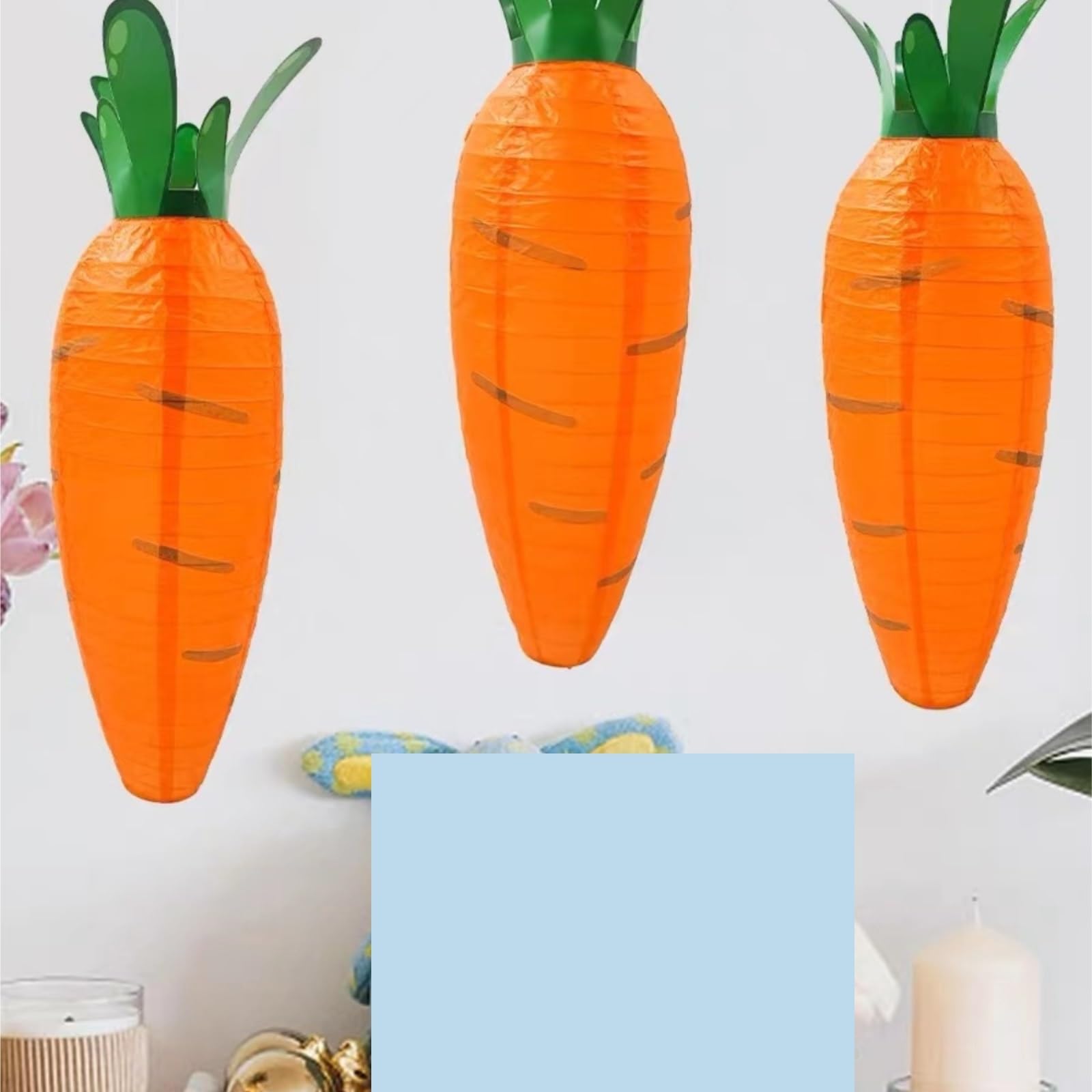 Papierowe Lampiony Lampiony Papierowe W Kształcie Marchewki Na Przyjęcie Klasowe, Urodziny, Wielkanoc Dekoracje Imprezę(3pcs)