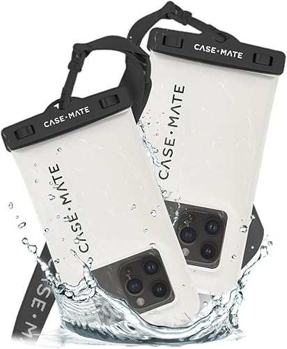 Case-Mate - Funda impermeable IP68 para teléfono compatible con pantalla táctil - Funda flotante con cordón cruzado para iPhone 15 Pro Max, 14 Pro