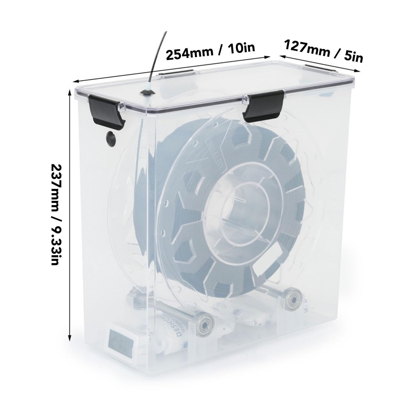 Caja del secador del filamento de la impresora 3D, Deshidratador de material de impresora 3D multifuncional 1KG actualizado con bolsa de sellado y termohigrómetro