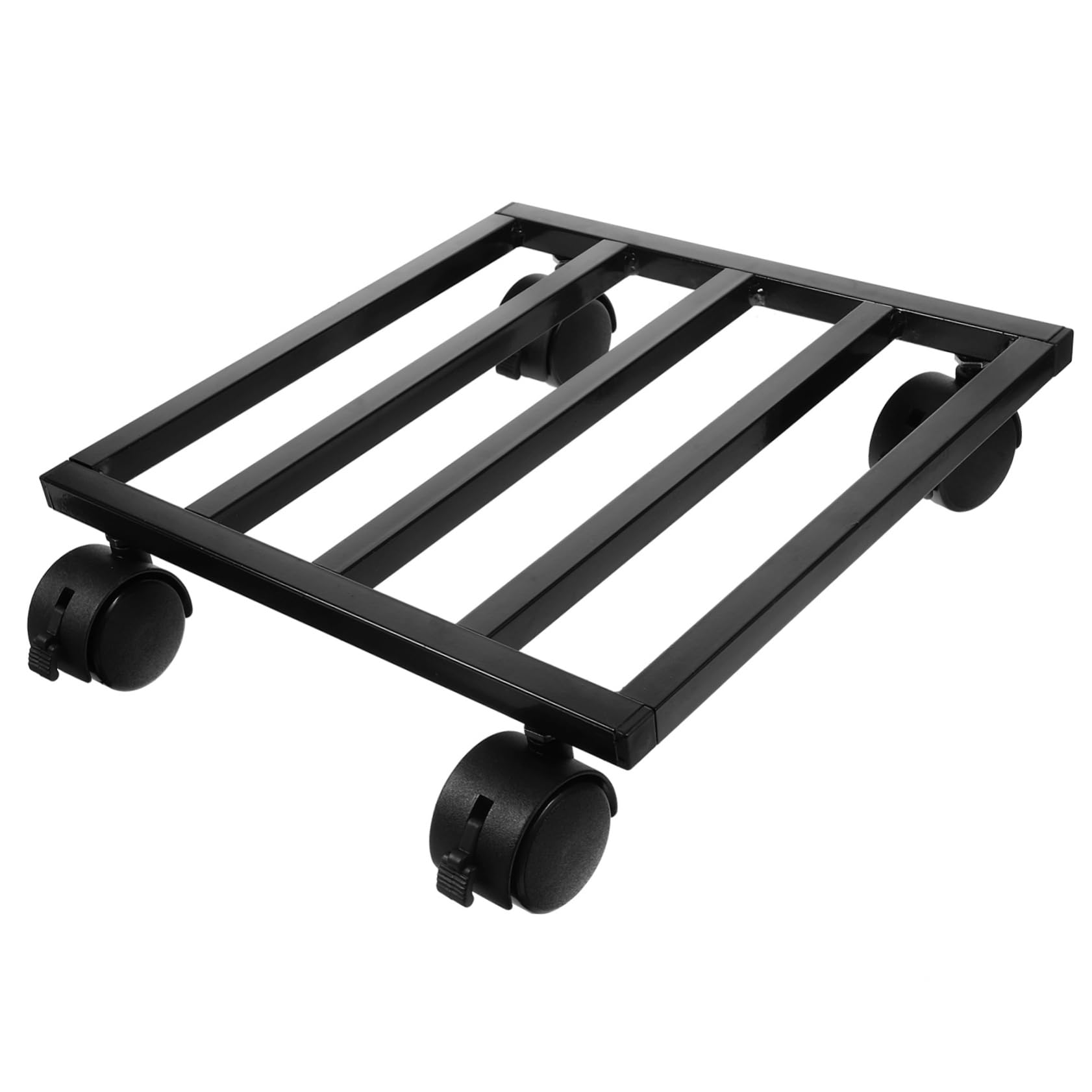 Porte plante roulettes fonte de fer noir 25cm carré HEMOTON, l'élégance pour vos pots