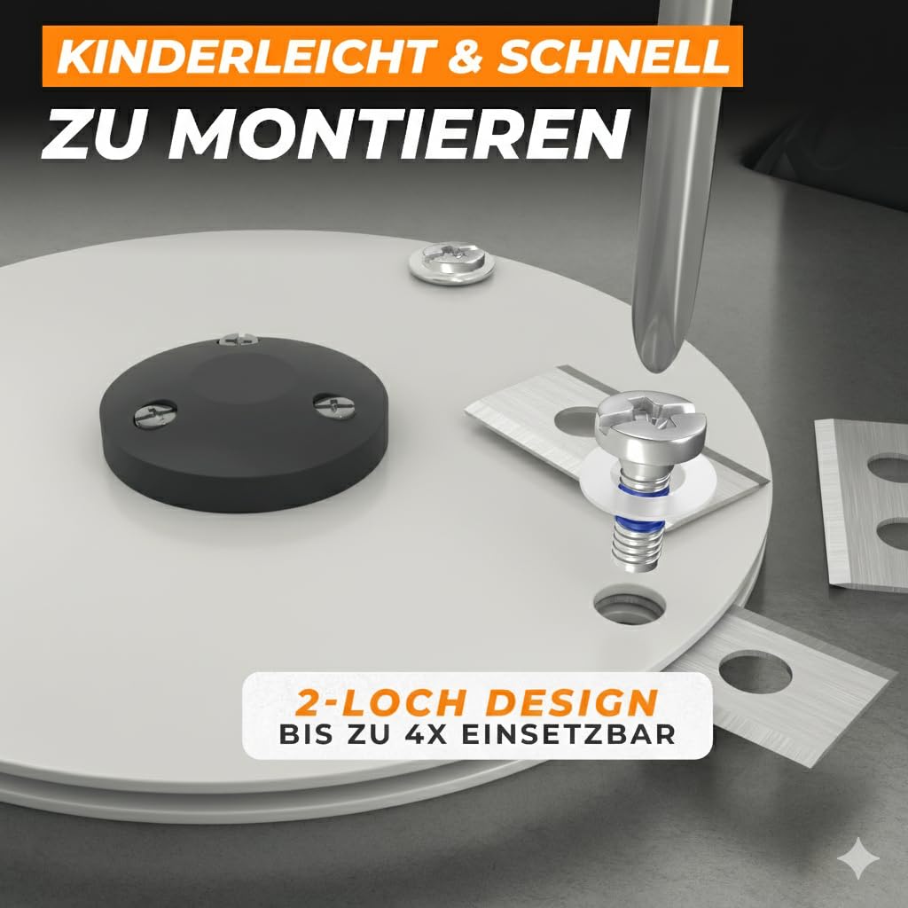 kanoo 36x Ersatzklingen für Mammotion – Passend für LUBA 1, LUBA 2, LUBA AWD, YUKA – Edelstahl Ersatzmesser Klingen Messer Mähroboter inkl. Schrauben – Scharf, leise & langlebig