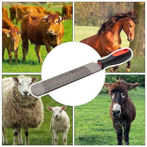 Image of MDEOOSKY 12.5 Inches Horseshoe File, Horseshoe File with Rubber Handle, Double-Sided Hoof Rasp File, Farrier Supplies Tool for Repair Horse Hooves, Goat Hooves, Cow Hooves and Wood Working