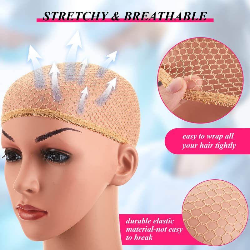 eboot 3 Pack Wig Caps (Neutral Beige, Light Brown and Beige Mesh)