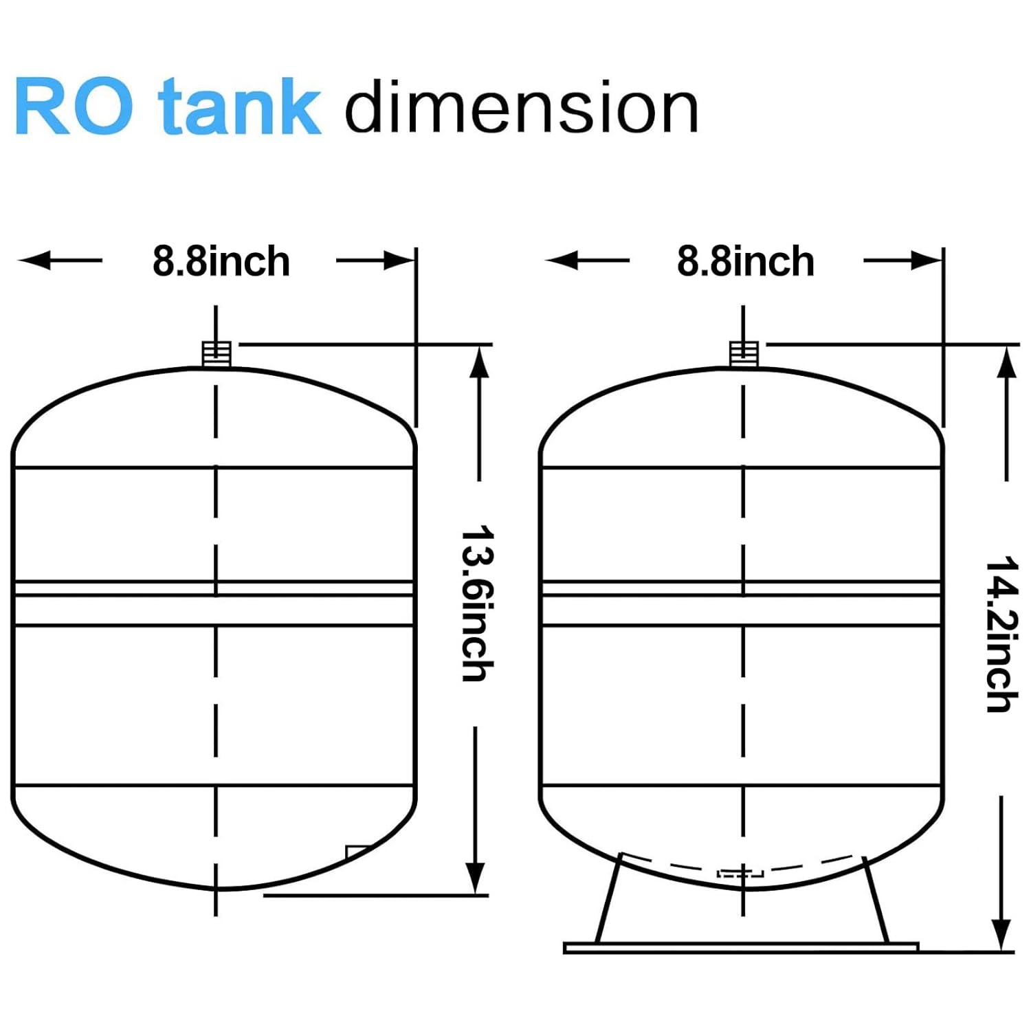 RO Tank Dimensions Diagram